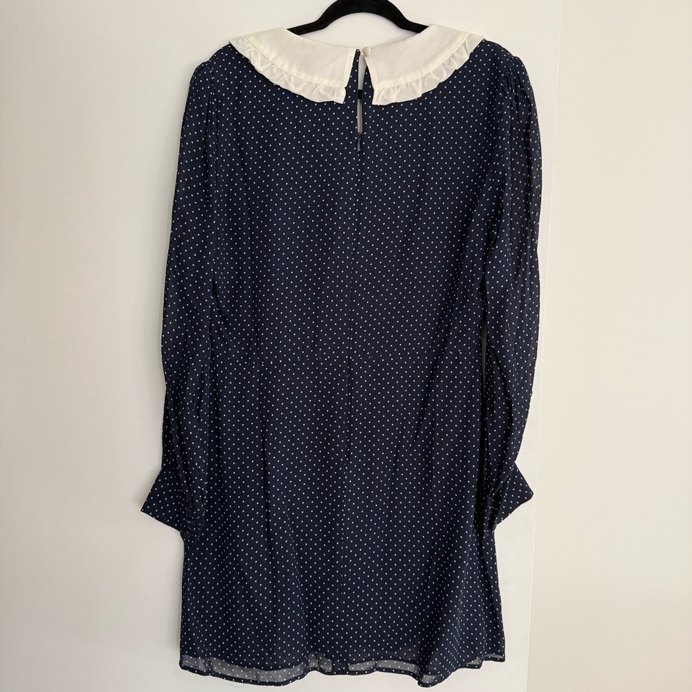 Reformation Edalene navy polka dot dress size 12 - Picture 6 of 11